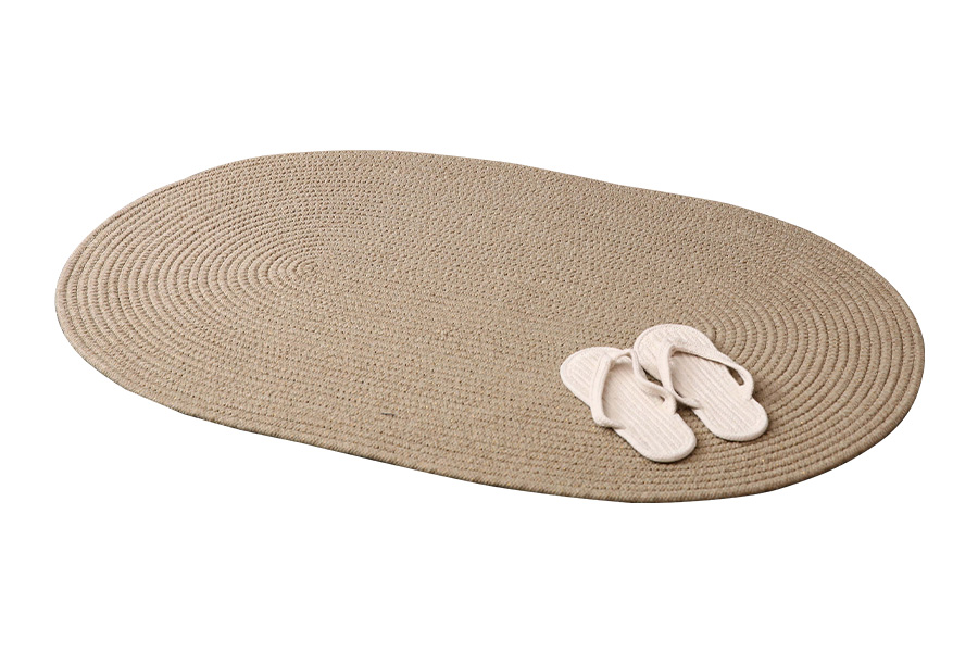 Handmade washable oval shape door mat 