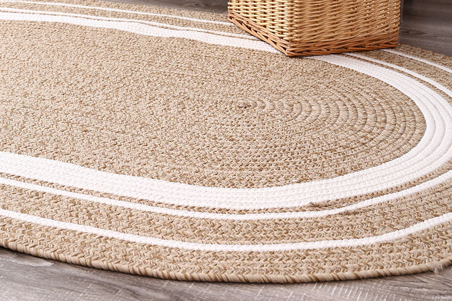 Hand woven natural fiber jute area rug