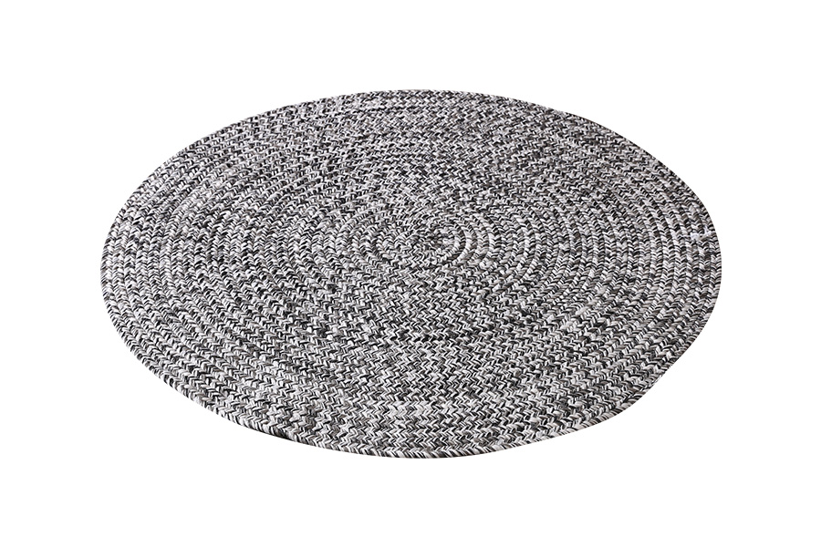 Round woven cotton floor mat