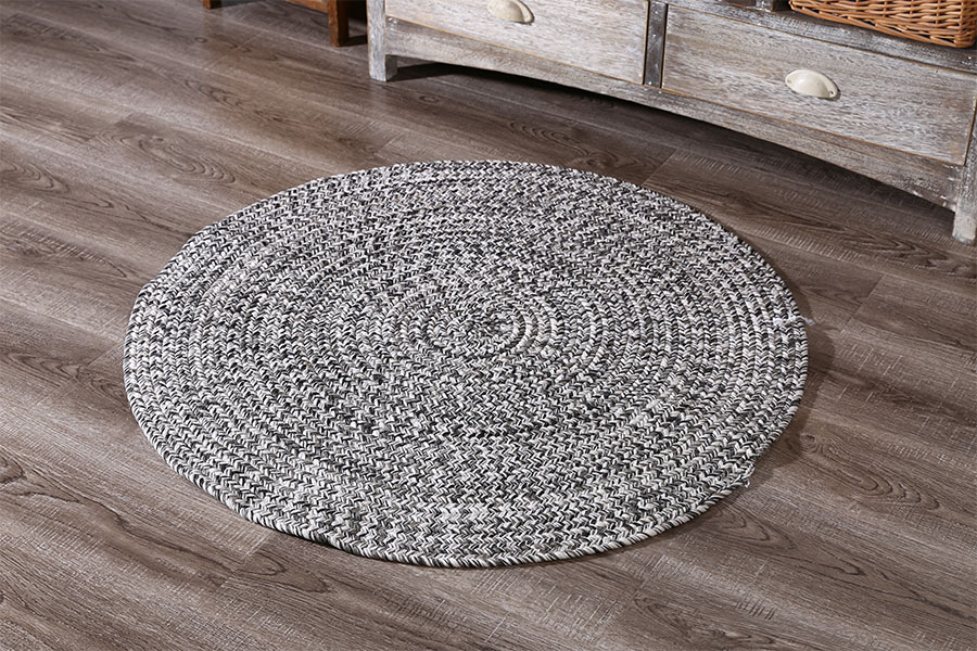 Round woven cotton floor mat