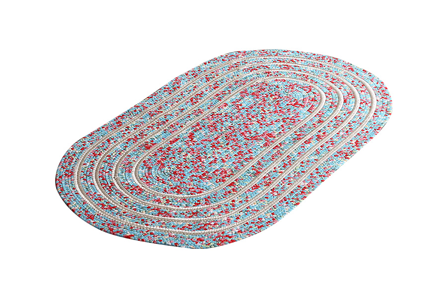 Handmade washable oval shape door mat 