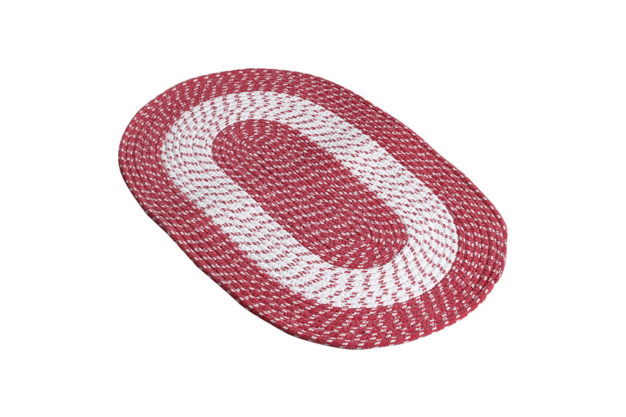 Double sided oval woven floor mat