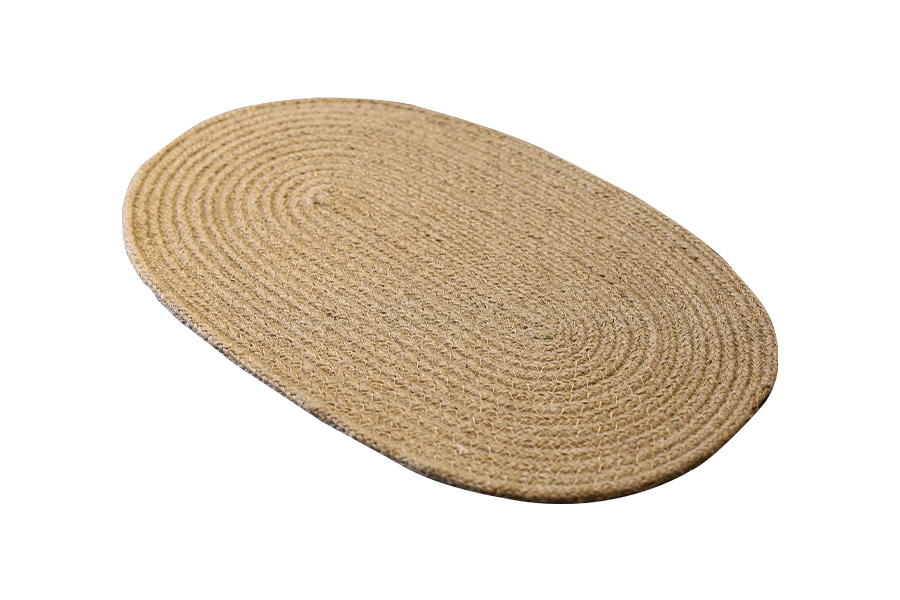 Handmade washable oval shape door mat 