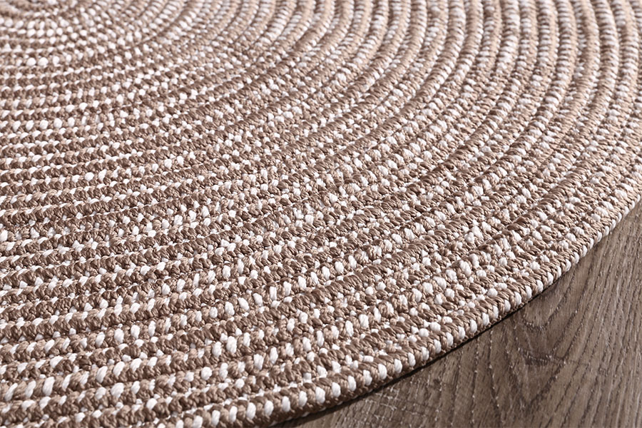 Round woven cotton floor mat