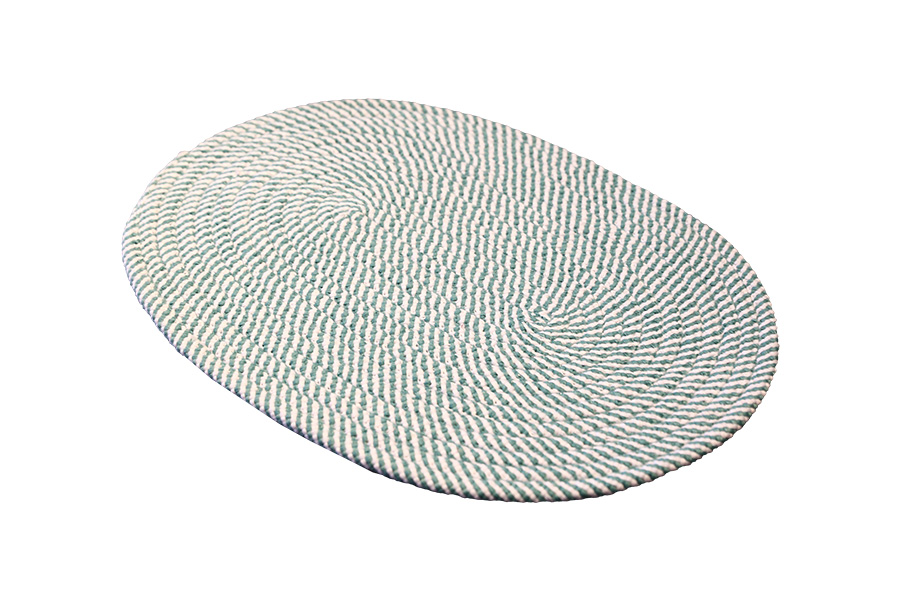 Handmade washable oval shape door mat 