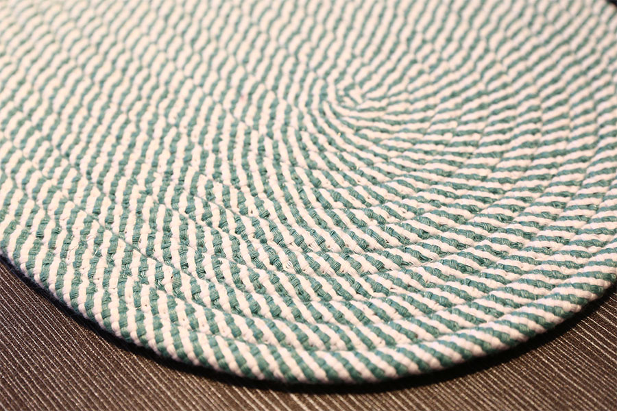 Handmade washable oval shape door mat 